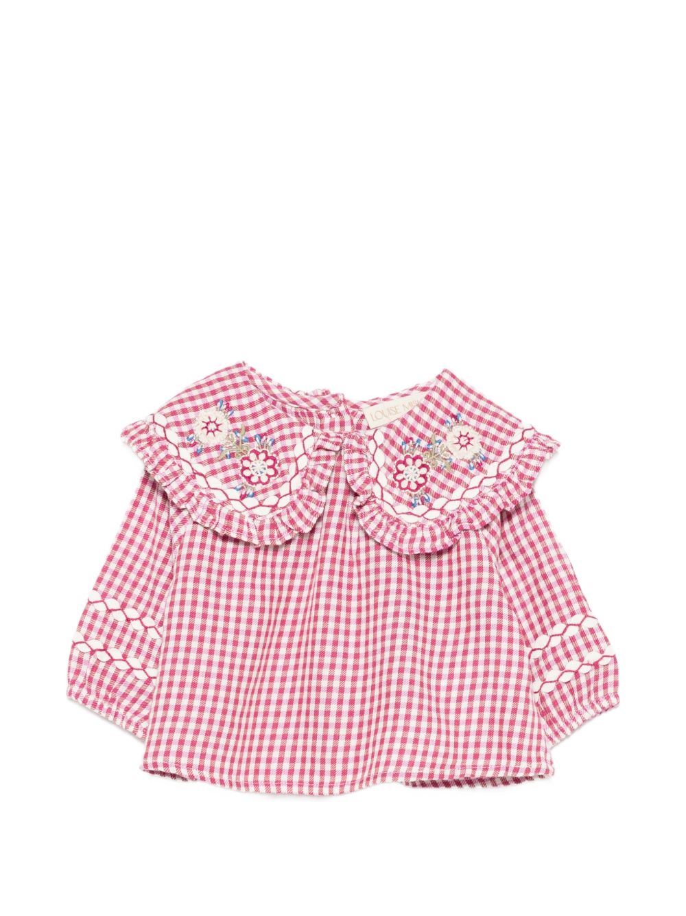 Blusa per neonata Louise Misha Kids rossa con motivo a quadretti FRI-W26-B0015 RASPBERRY LOUISE MISHA KIDS