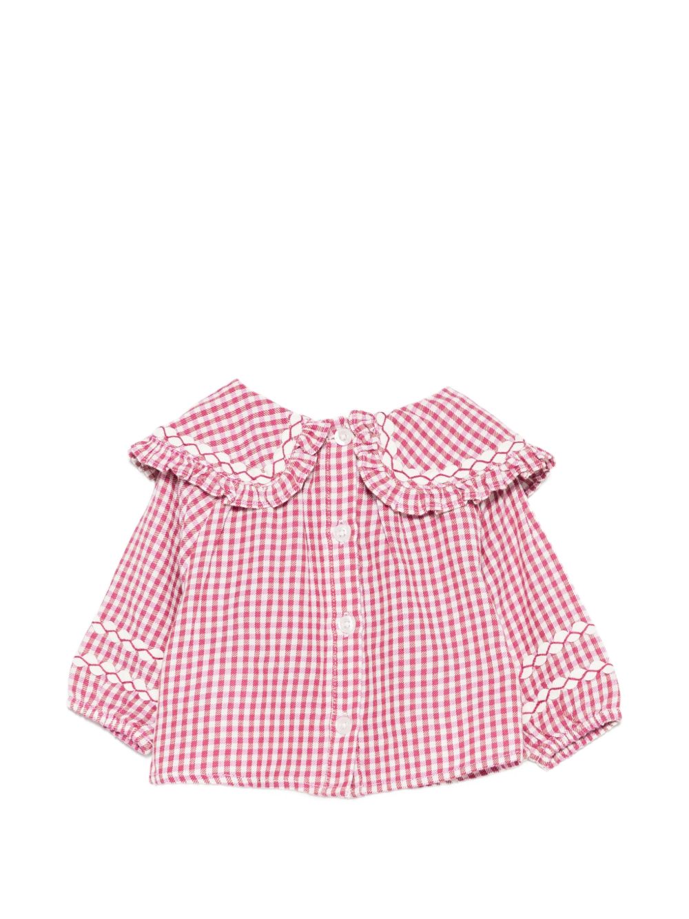 Blusa per neonata Louise Misha Kids rossa con motivo a quadretti FRI-W26-B0015 RASPBERRY LOUISE MISHA KIDS