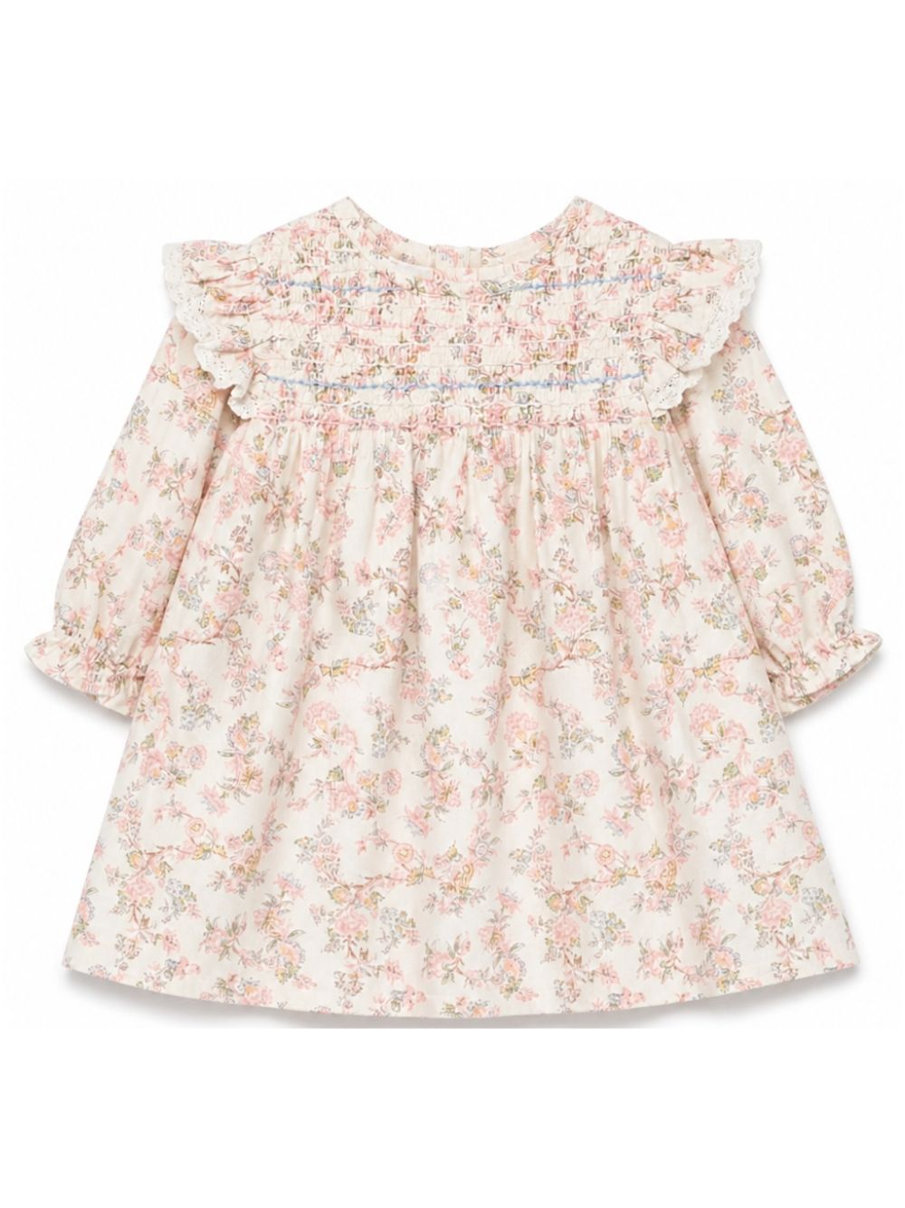 Abito per neonata Louise Misha Kids bianca con stampa floreale all-over FRI-W26-S0179 CREAM LOUISE MISHA KIDS