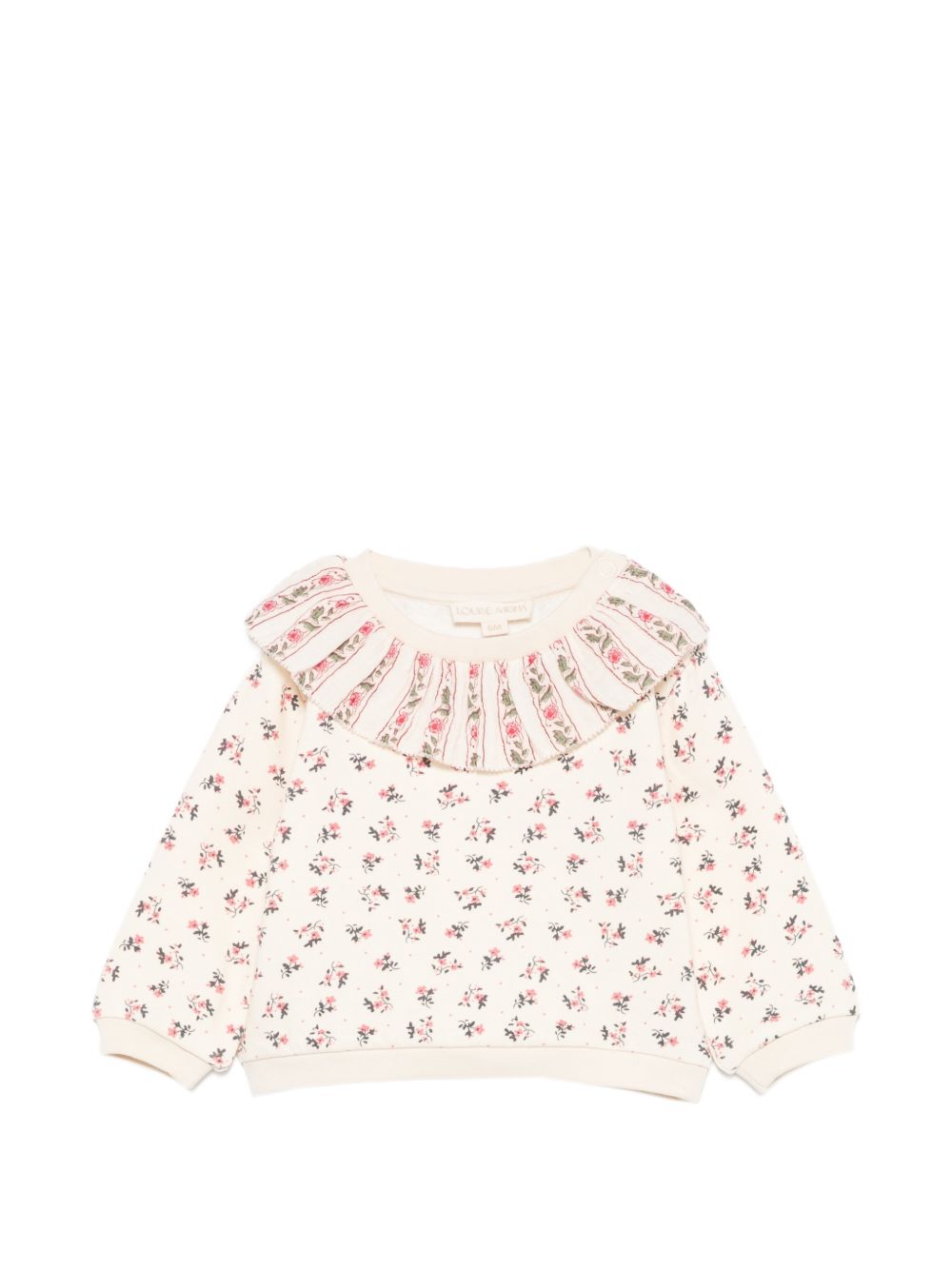 Felpa per neonata Louise Misha Kids beige con colletto con ruches FRI-W26-S0306 PINK LOUISE MISHA KIDS