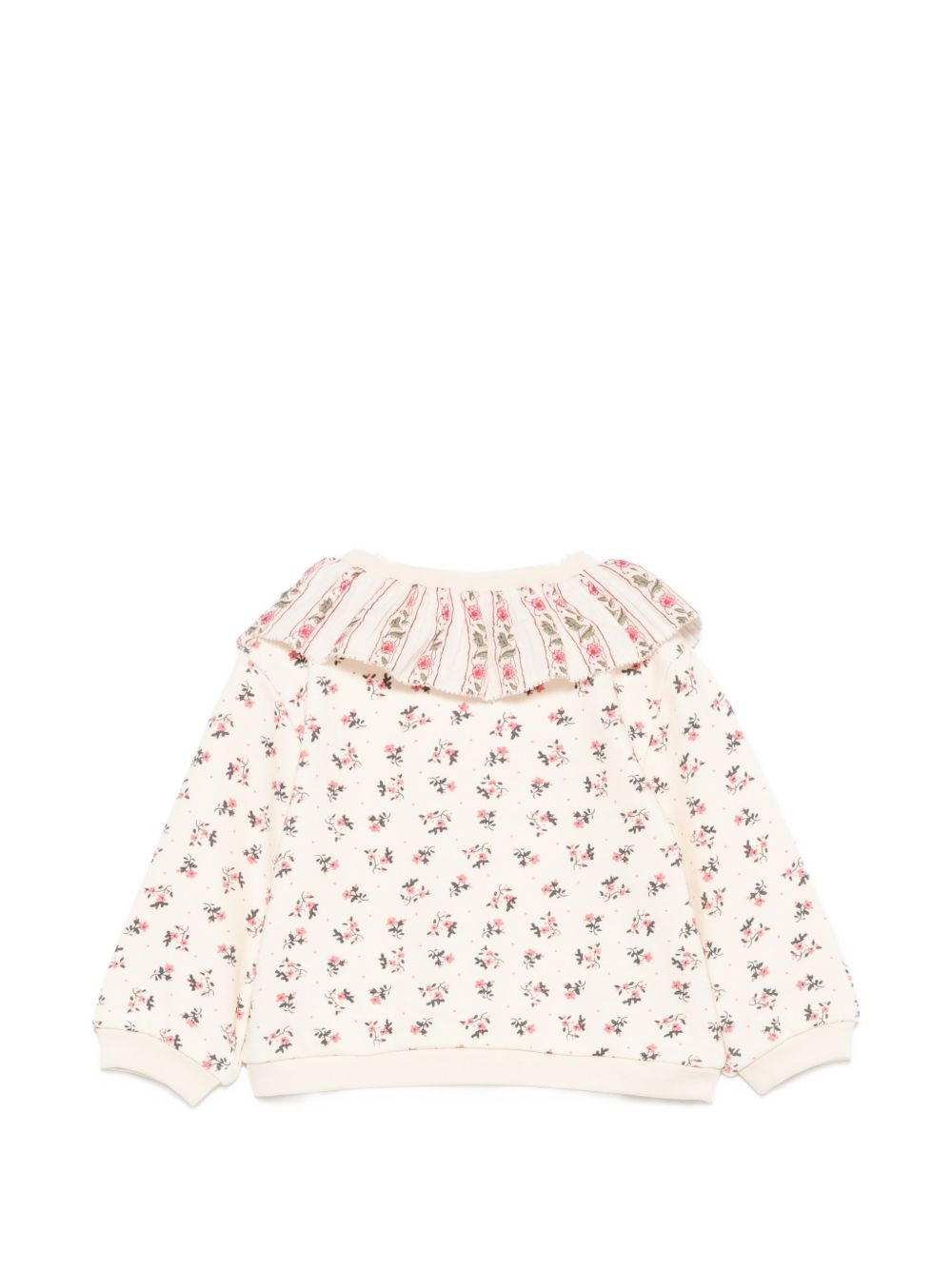 Felpa per neonata Louise Misha Kids beige con colletto con ruches FRI-W26-S0306 PINK LOUISE MISHA KIDS
