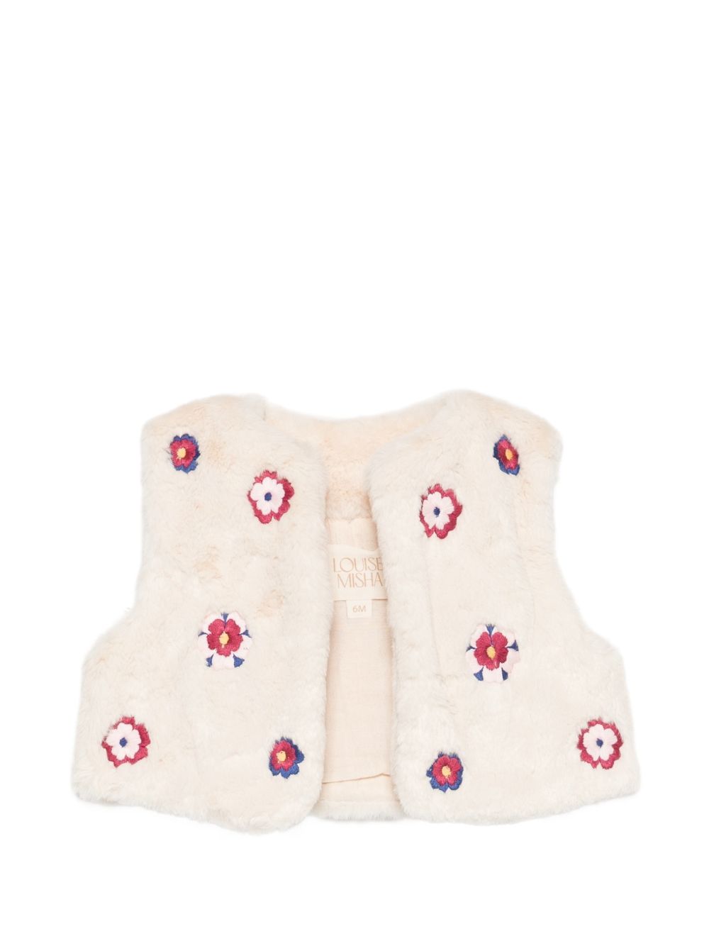 Gilet per neonata Louise Misha Kids beige con finitura in pelliccia FRI-W26-S0351 CREAM LOUISE MISHA KIDS