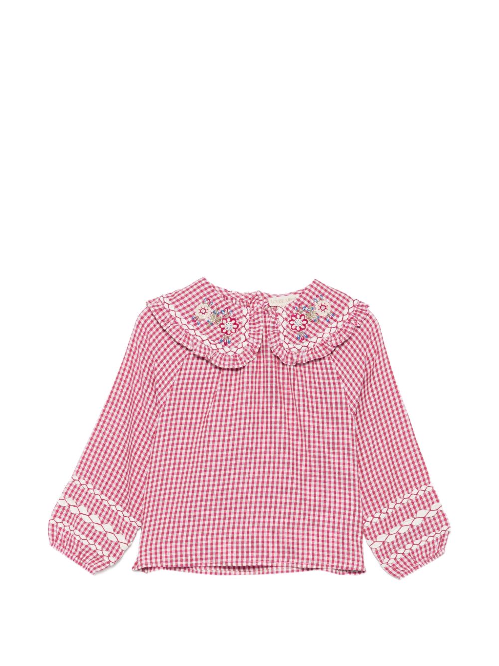 Blusa per bambina Louise Misha Kids rossa con design a quadretti GRI-W26-B0015 RASPBERRY LOUISE MISHA KIDS