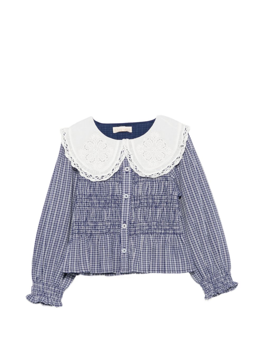 Camicia per bambina Louise Misha Kids blu con motivo a quadretti GRI-W26-B0018 INDIGO LOUISE MISHA KIDS