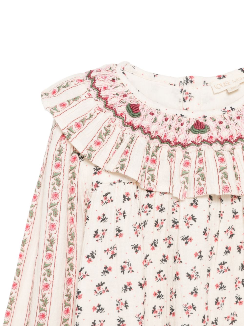 Blusa per bambina Louise Misha Kids bianca con stampa a fiori all-over GRI-W26-B0291 PINK LOUISE MISHA KIDS