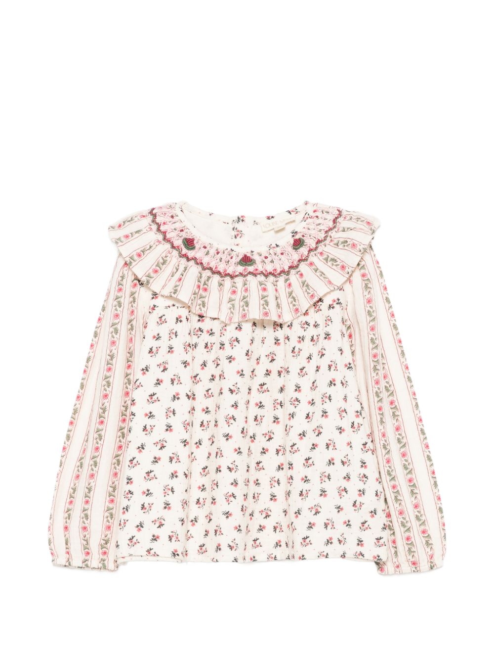 Blusa per bambina Louise Misha Kids bianca con stampa a fiori all-over GRI-W26-B0291 PINK LOUISE MISHA KIDS