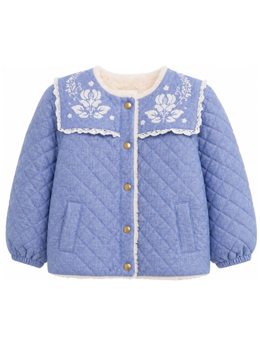 Giubbino per bambina Louise Misha Kids blu con finitura trapuntata GRI-W26-C0003 BLUE LOUISE MISHA KIDS