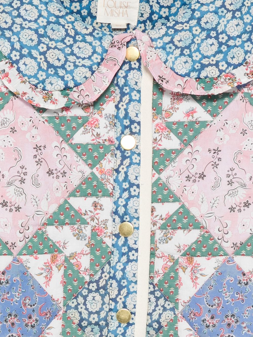 Giubbino per bambina Louise Misha Kids blu con design patchwork GRI-W26-J0307 NAVY LOUISE MISHA KIDS