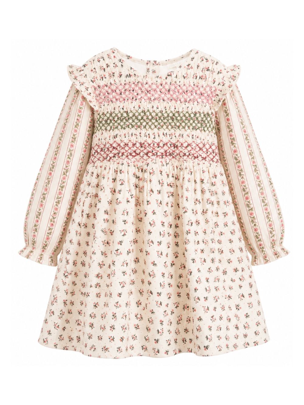 Abito per bambina Louise Misha Kids bianco con stampa a fiori all-over GRI-W26-S0017 CREAM LOUISE MISHA KIDS