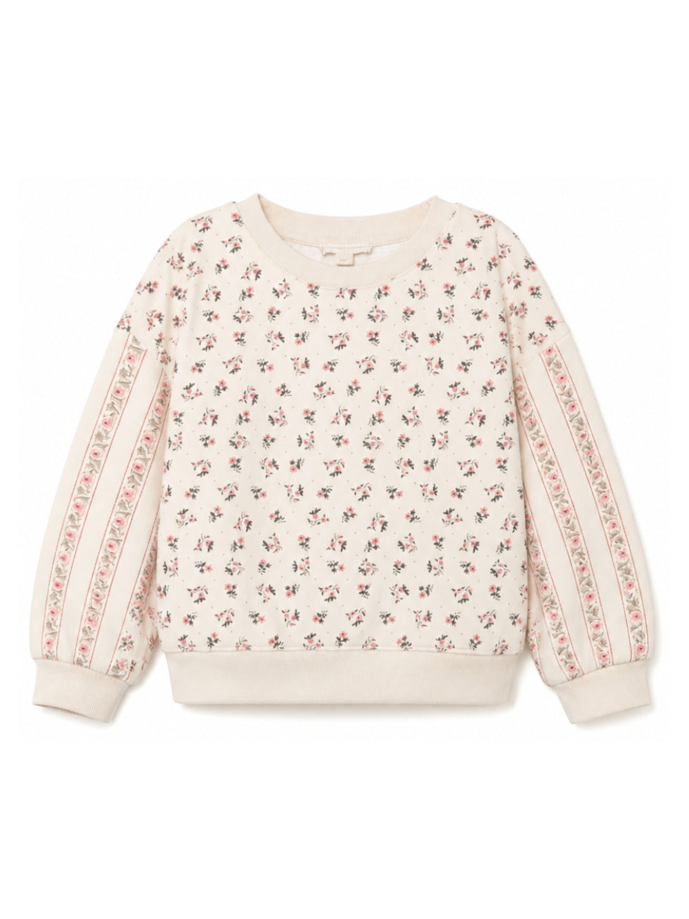 Felpa per bambina Louise Misha Kids beige con stampa floreale GRI-W26-S0092 PINK LOUISE MISHA KIDS