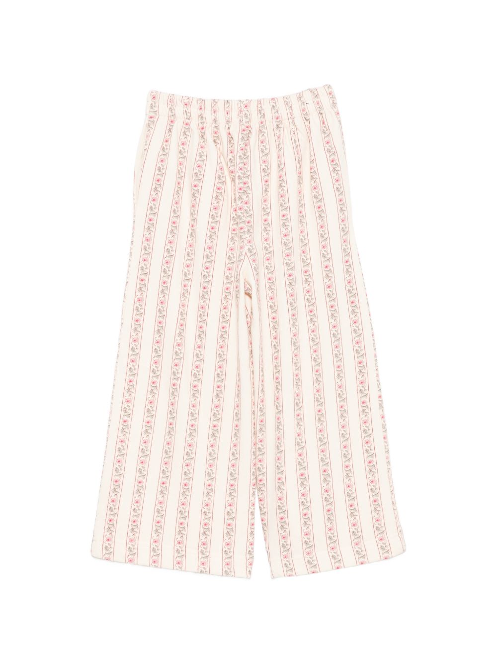 Pantaloni per bambina Louise Misha Kids bianchi con stampa a fiori GRI-W26-S0192 CREAM LOUISE MISHA KIDS