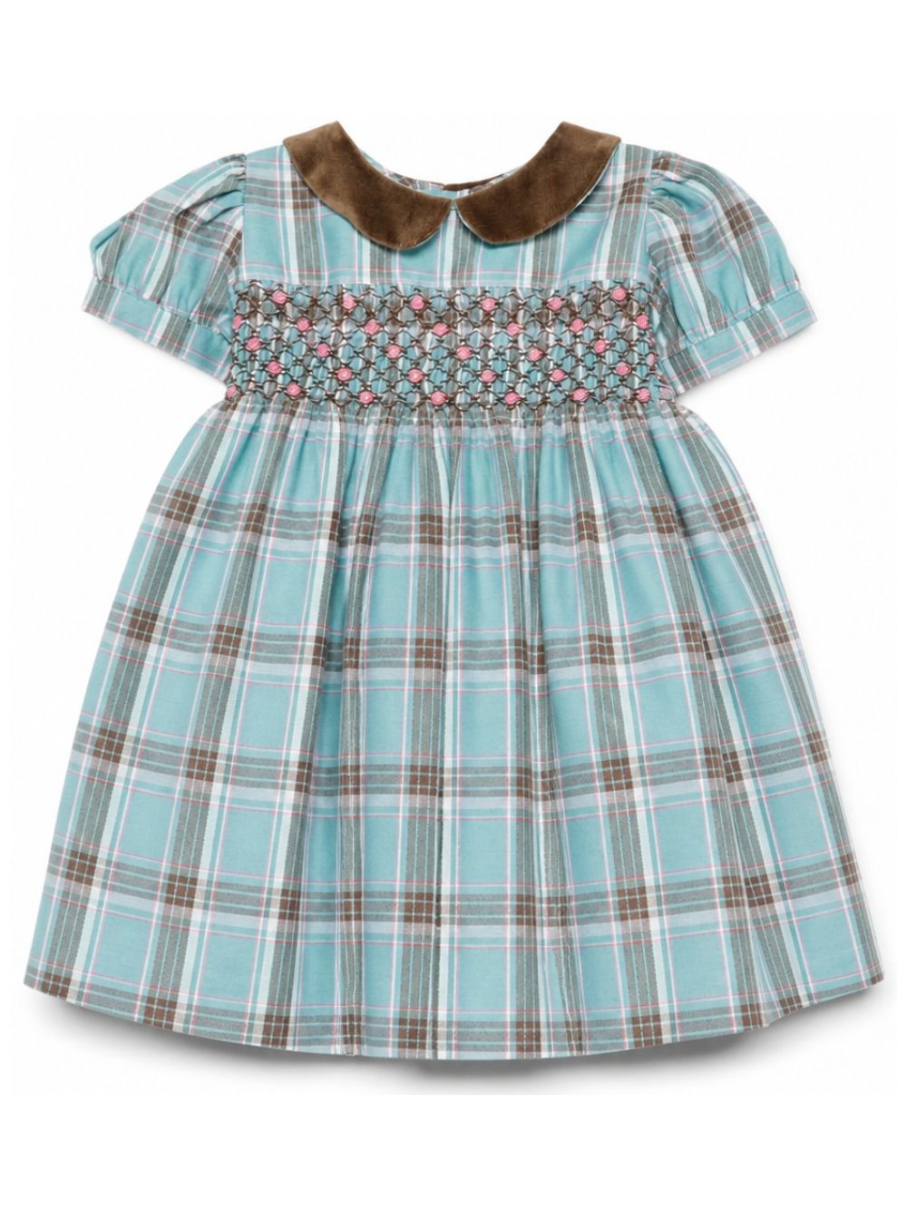 Abito per neonata Mariella Ferrari Kids azzurro con dettaglio in punto smock ABB2MC 062 MARIELLA FERRARI KIDS