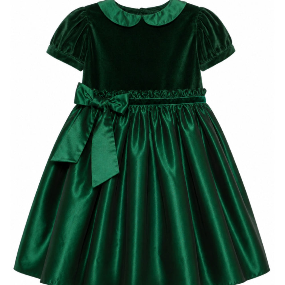 Abito per bambina Mariella Ferrari Kids verde con colletto alla Peter Pan ABS17MC 074 083 MARIELLA FERRARI KIDS