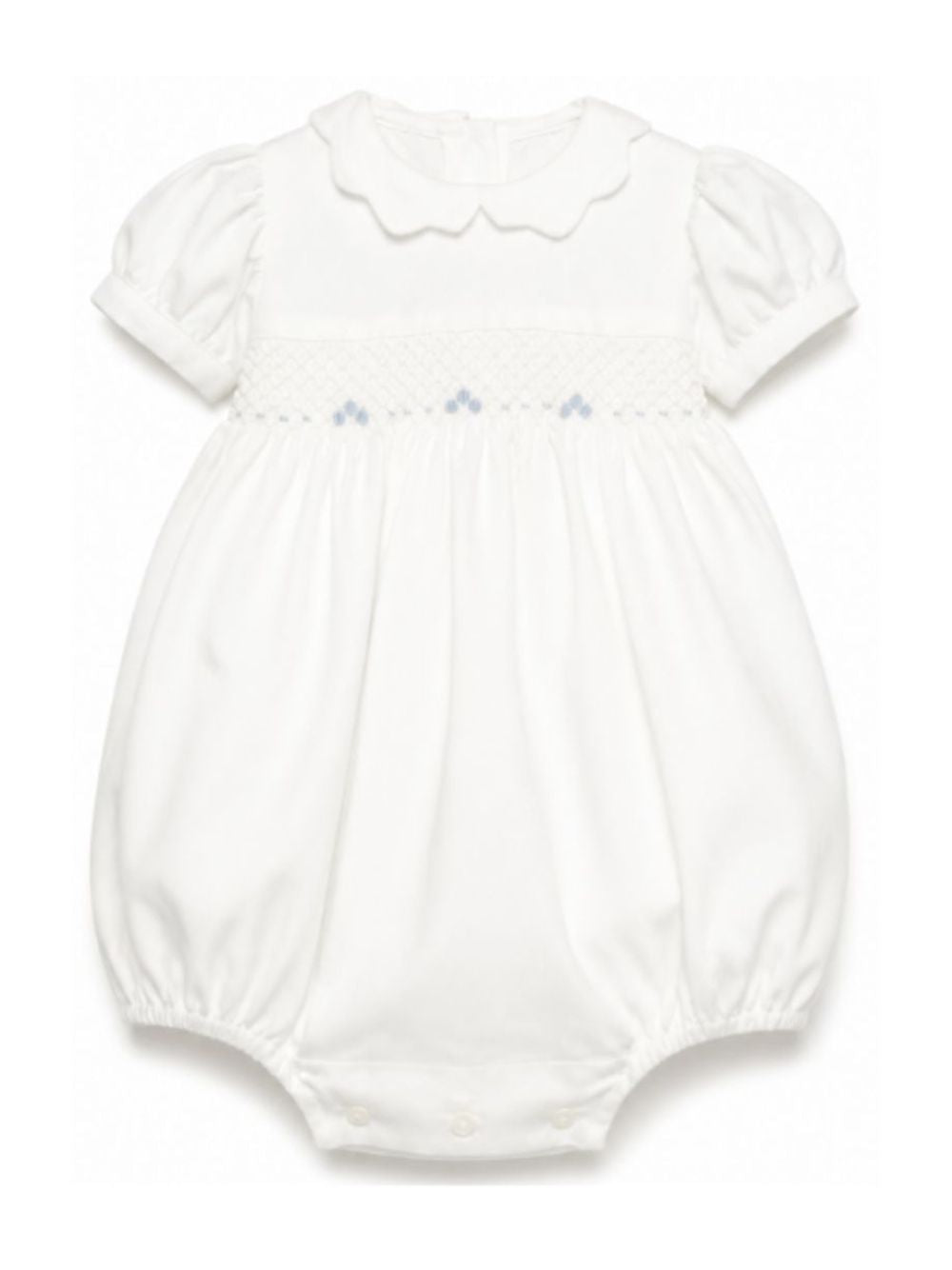 Tutina per neonata Mariella Ferrari bianca con inserto punto smock PGD4 004 796 MARIELLA FERRARI KIDS