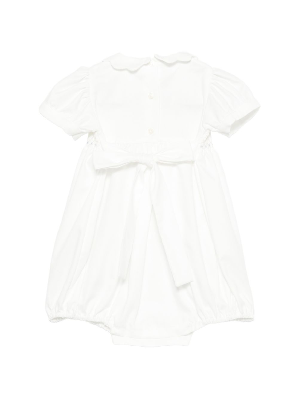 Tutina per neonata Mariella Ferrari bianca con inserto punto smock PGD4 004 796 MARIELLA FERRARI KIDS