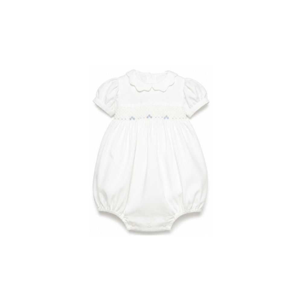 Tutina per neonata Mariella Ferrari bianca con inserto punto smock PGD4 004 796 MARIELLA FERRARI KIDS
