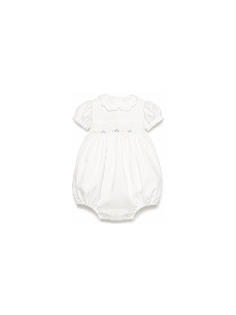 Tutina per neonata Mariella Ferrari bianca con inserto punto smock PGD4 004 796 MARIELLA FERRARI KIDS