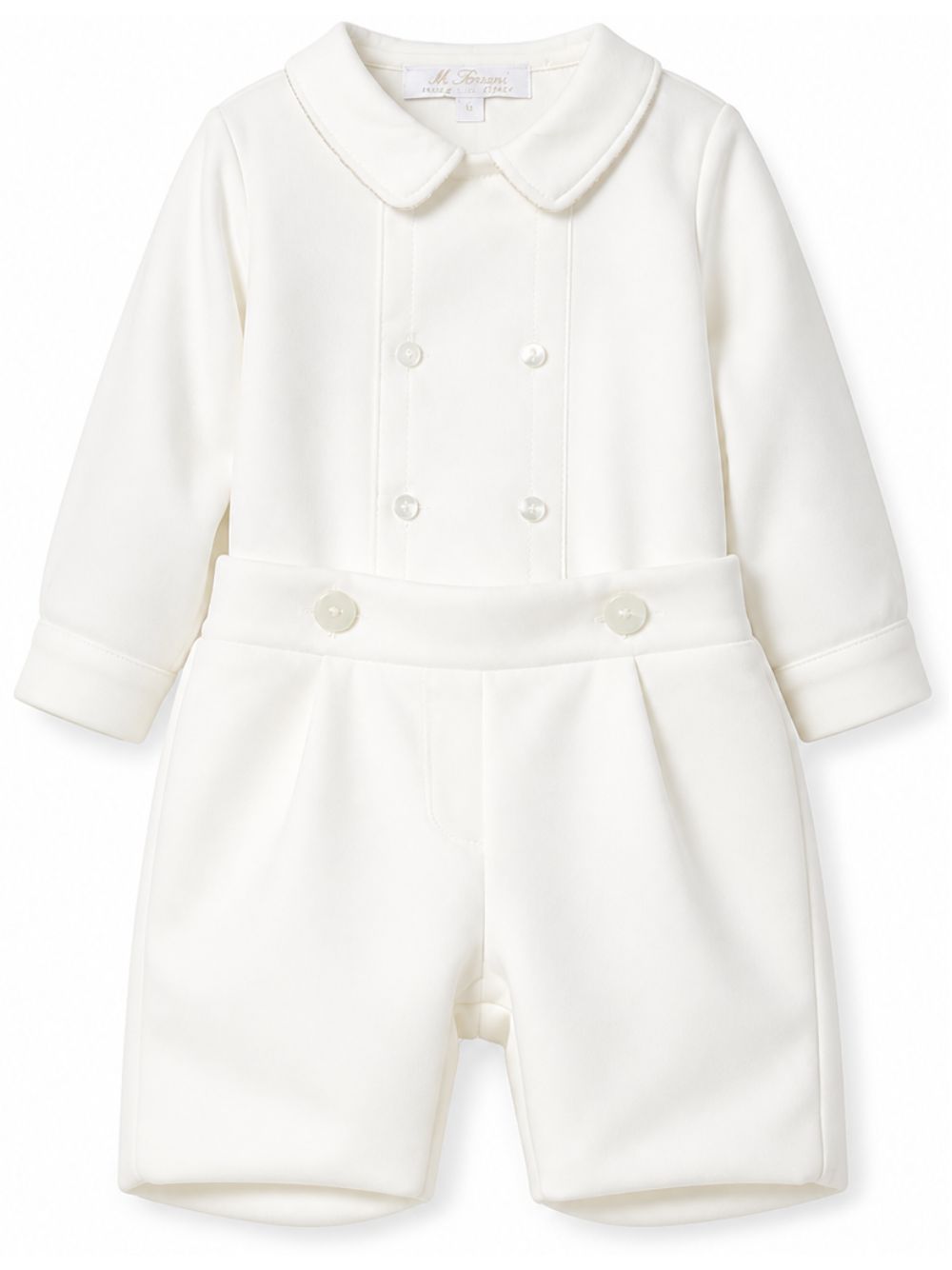 Completo camicia e shorts per neonato Mariella Ferrari Kids bianco con chiusura a doppiopetto PGI9 005 005V MARIELLA FERRARI KIDS