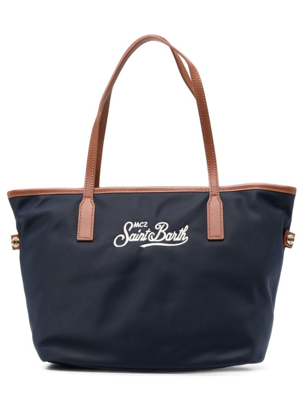 Borsa City Bag Midi MC2 St. Barth blu con logo ricamato sul davanti CB0004 00165M MC2 ST. BARTH KIDS