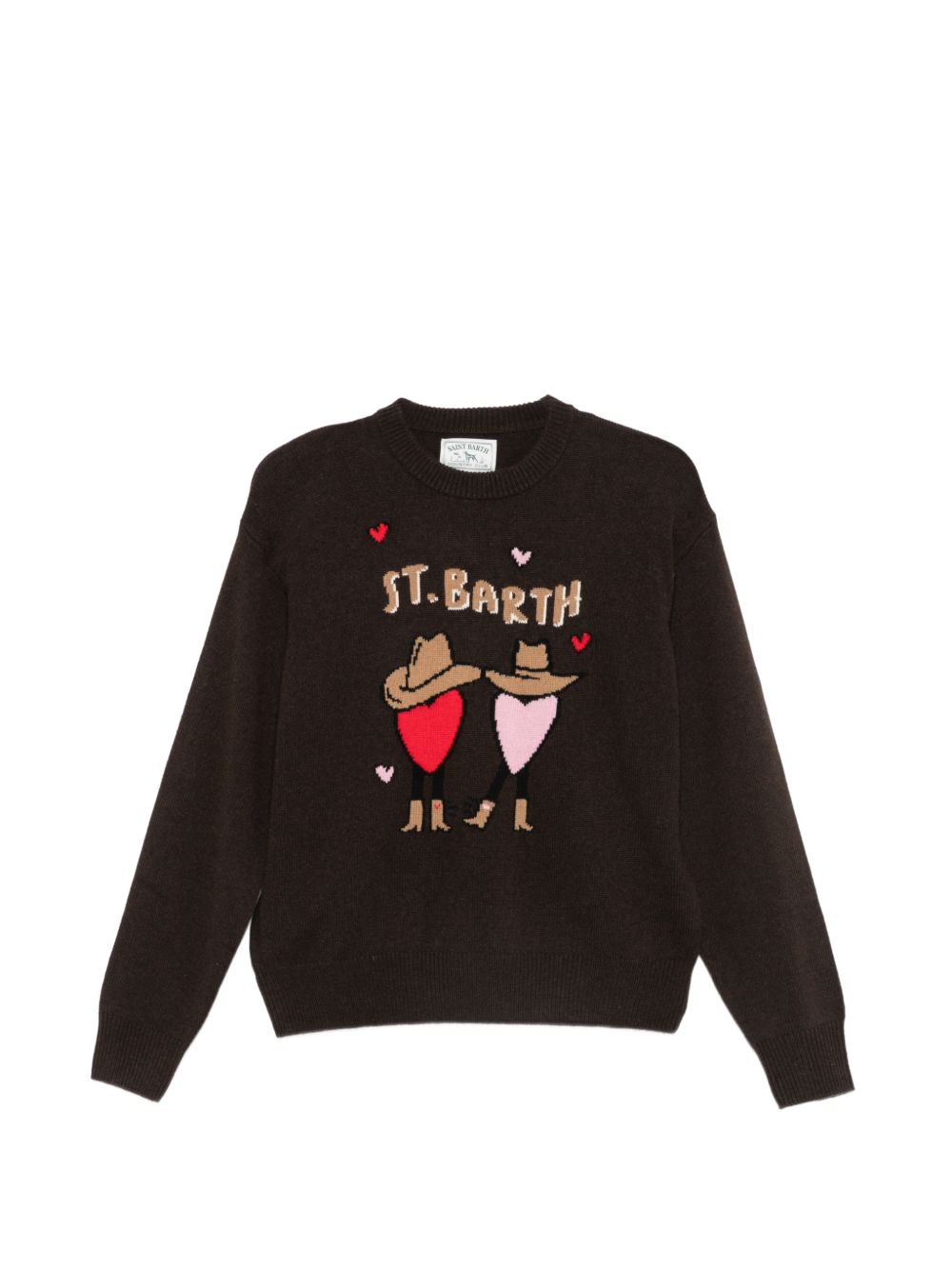 Maglione a intarsio MC2 Saint Barth Kids marrone scuro a maniche lunghe DANY001 04440M MC2 ST. BARTH
