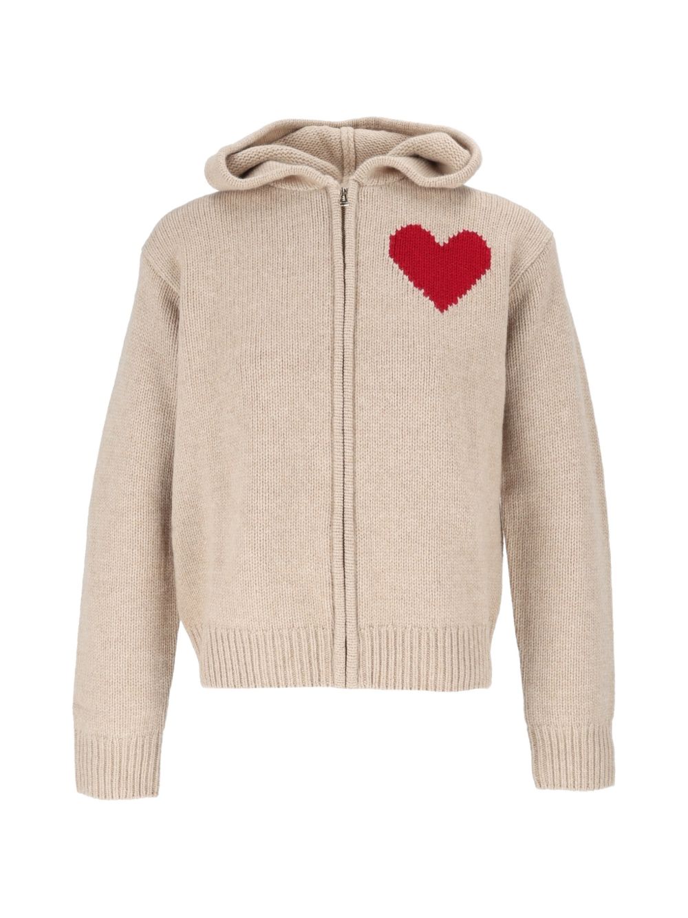 Felpa Kyla con zip MC2 Saint Barth Kids beige con motivo a cuore sul davanti KYLA005 00251M MC2 ST. BARTH