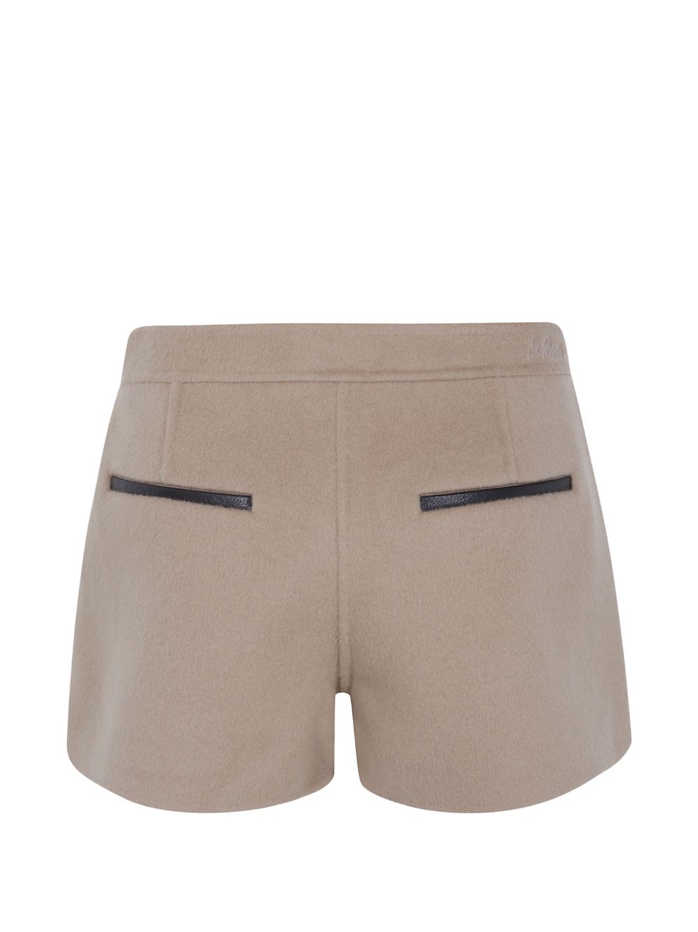 Shorts per donna MC2 Saint Barth beige con rifiniture in pelle LVA0002 00027M MC2 ST. BARTH