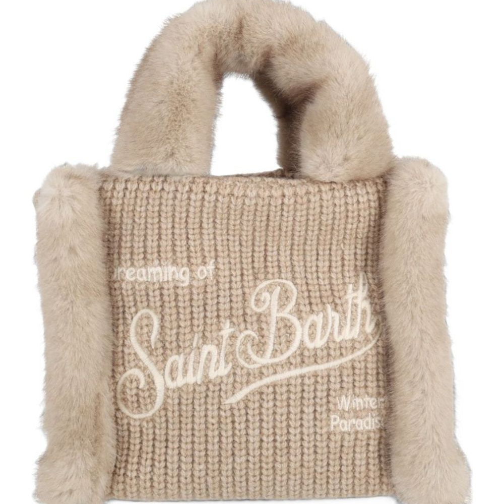 Borsa Vanity Mini MC2 St. Barth beige in inserti eco-shearling VAMI022 00521M MC2 ST. BARTH KIDS