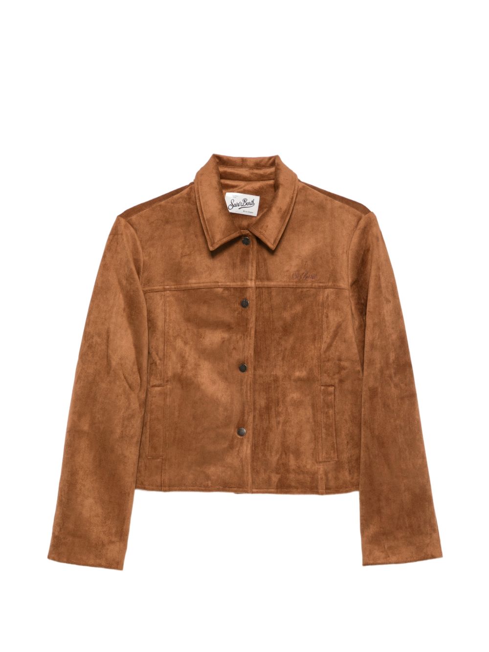 Giacca con bottoni MC2 Saint Barth Kids marrone con effetto scamosciato VEY0001 00026M MC2 ST. BARTH