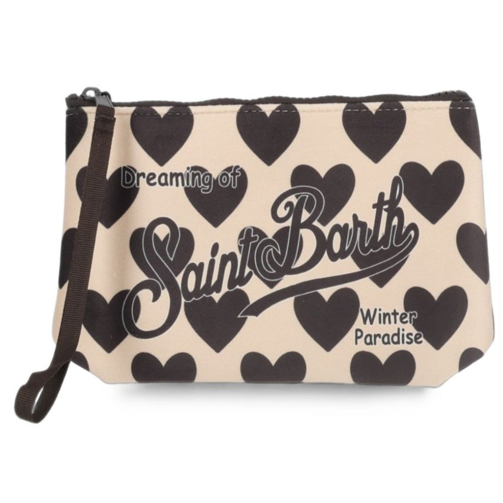 Borsa Aline MC2 St. Barth beige con stampa cuori all-over ALI0002 01480M MC2 ST. BARTH KIDS