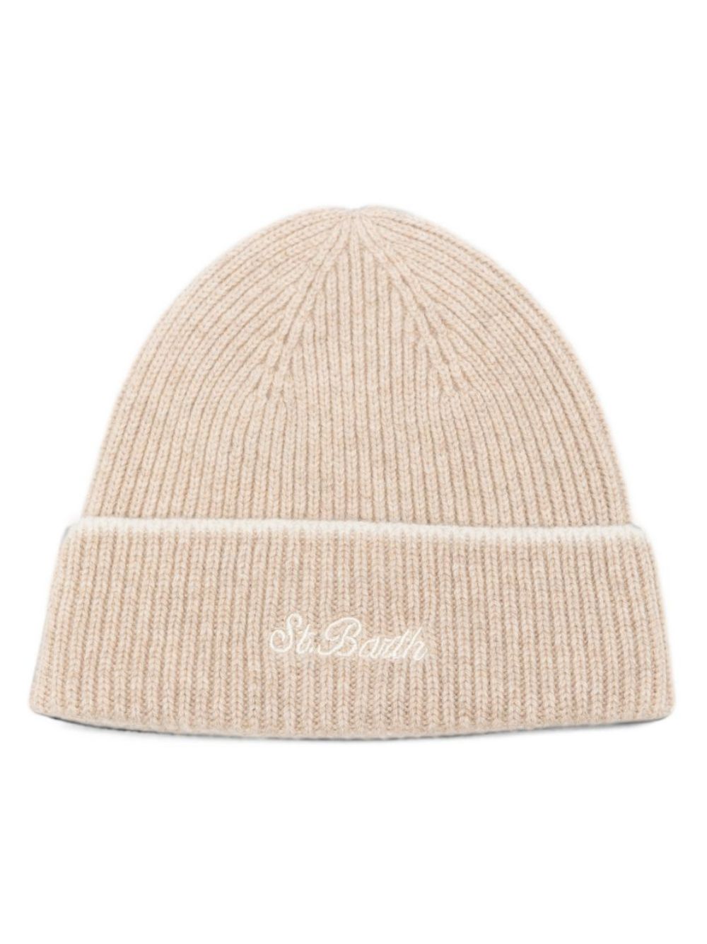 Berretto per bambino MC2 Saint Barth Kids beige con logo ricamato sul davanti ASTO002 00027M MC2 ST. BARTH KIDS