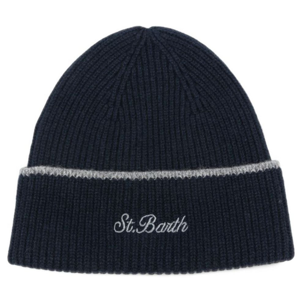 Berretto per bambino MC2 Saint Barth Kids blu navy con logo ricamato sul davanti ASTO002 00029M MC2 ST. BARTH KIDS