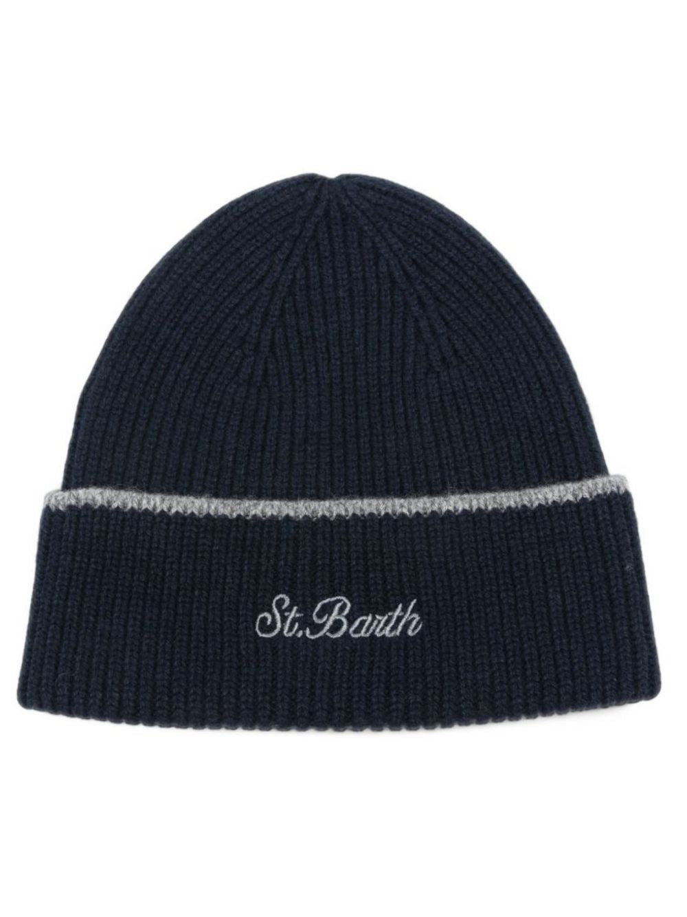 Berretto per bambino MC2 Saint Barth Kids blu navy con logo ricamato sul davanti ASTO002 00029M MC2 ST. BARTH KIDS
