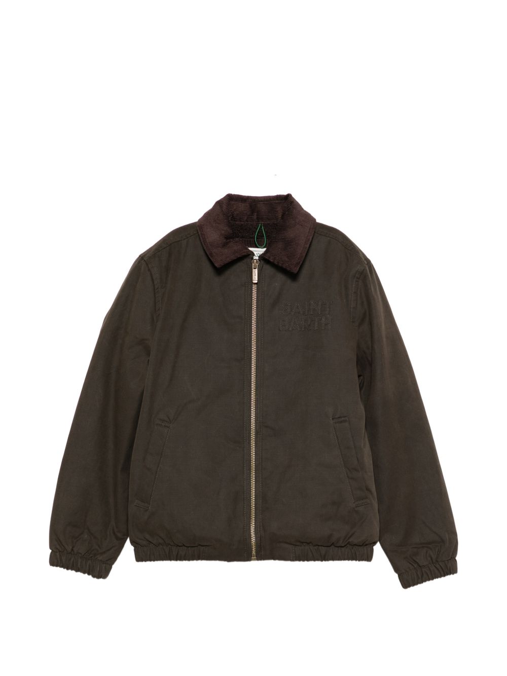 Giubbino per bambino MC2 Saint Barth Kids verde militare con colletto a coste BIRD004 00034M MC2 ST. BARTH KIDS