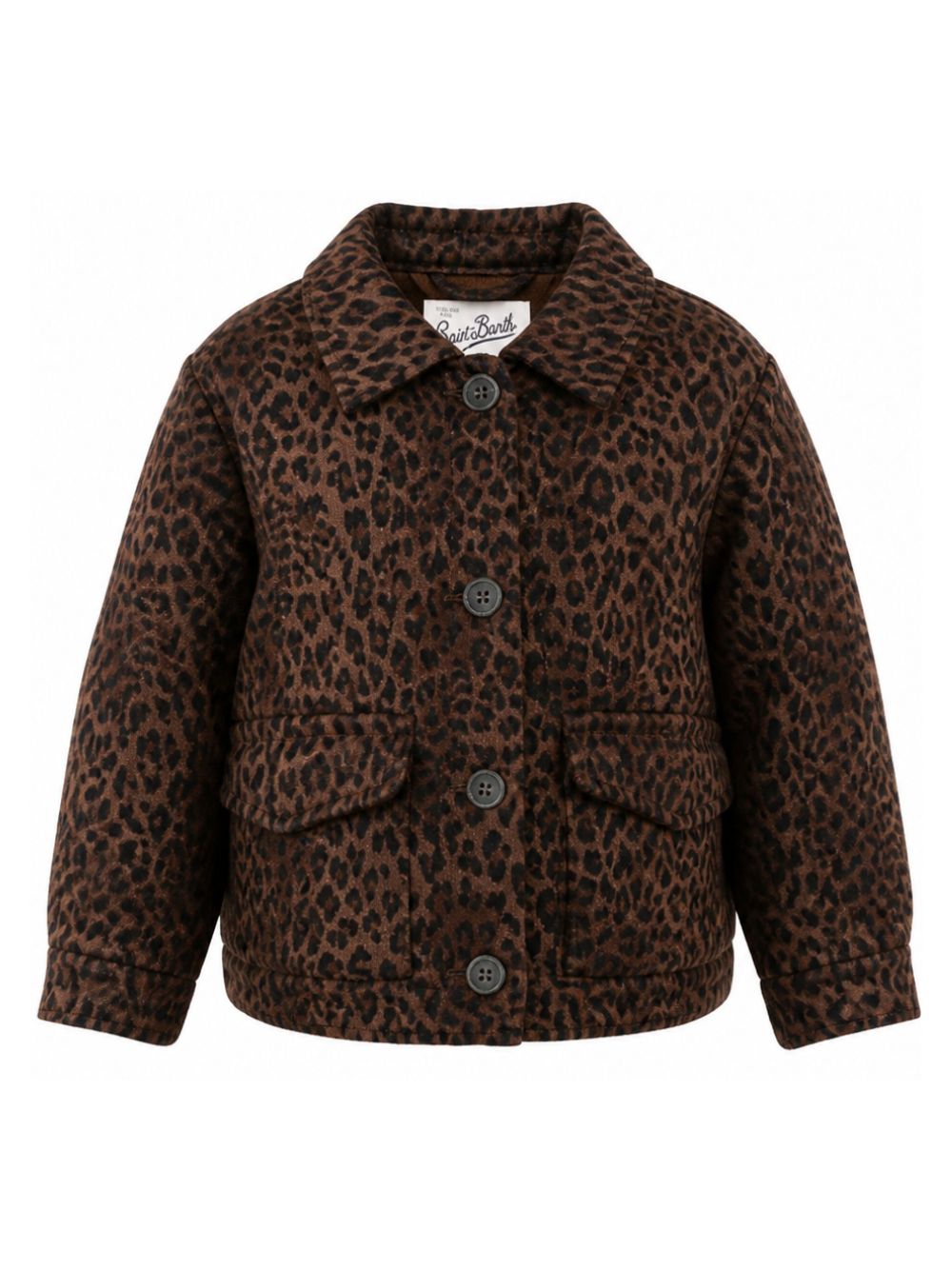Giacca per bambina MC2 Saint Barth marrone con stampa leopardata BON0004 00019M MC2 ST. BARTH KIDS