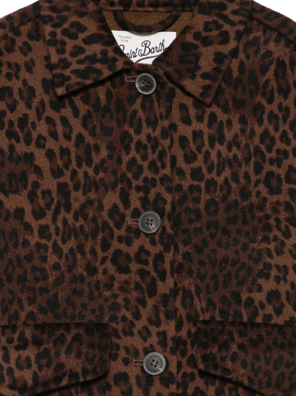 Giacca per bambina MC2 Saint Barth marrone con stampa leopardata BON0004 00019M MC2 ST. BARTH KIDS