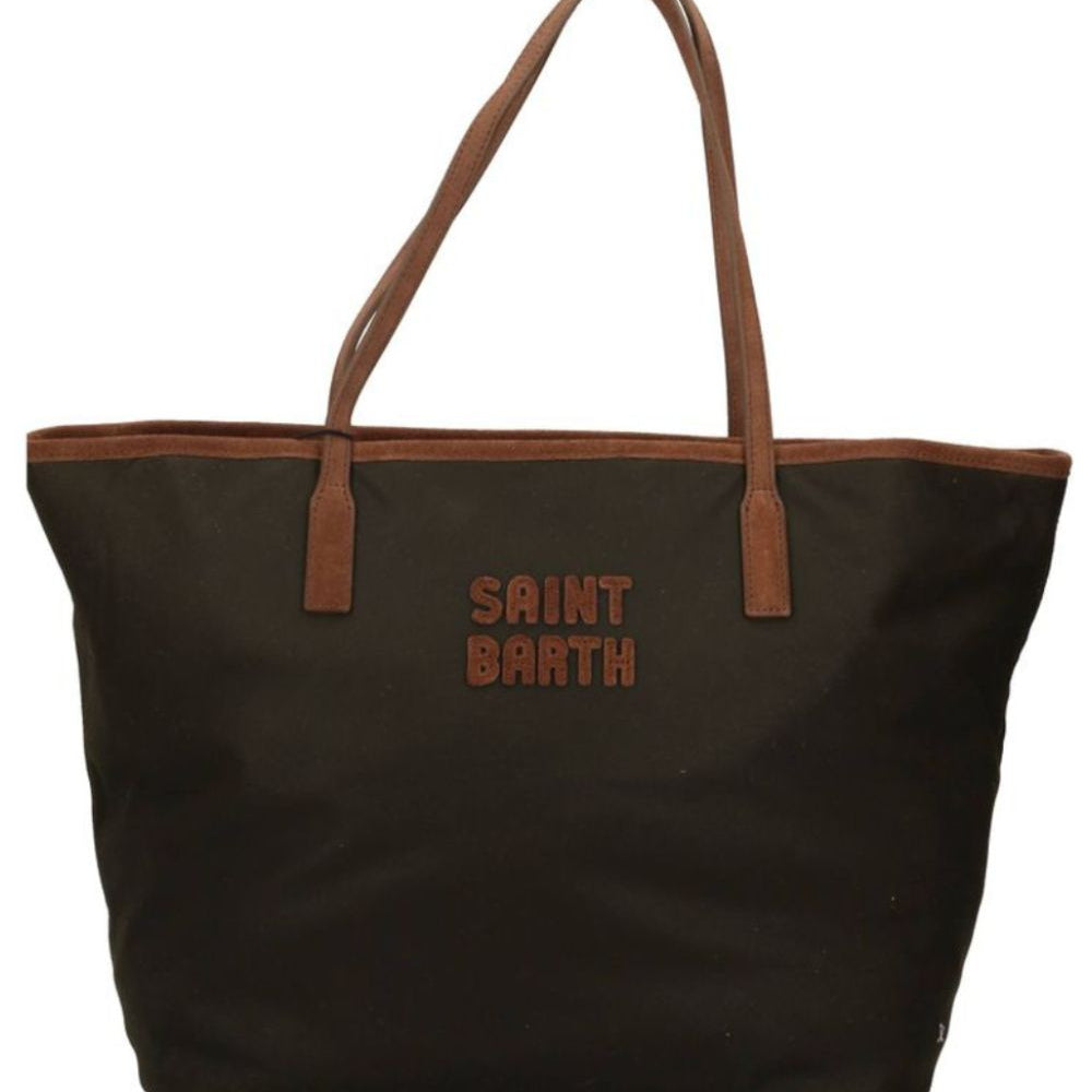 City Bag Midi MC2 Saint Barth verde con logo in rilievo sul davanti CBMID003 01022M MC2 ST. BARTH KIDS