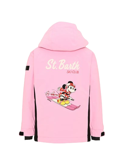 Giacca da neve per bambina MC2 St. Barth Kids rosa con stampa grafica sul retro Minnie Mouse CHV0001 01362M MC2 ST. BARTH KIDS