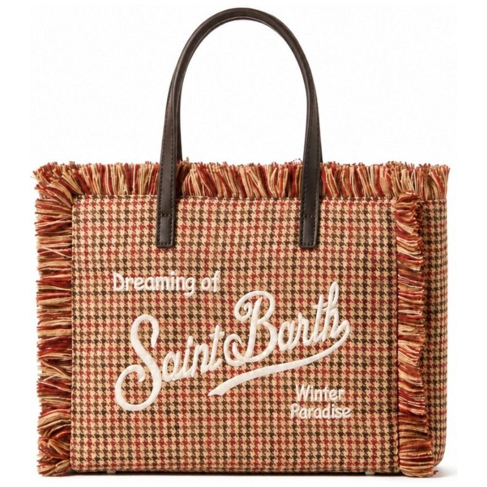 Borsa Colette MC2 St. Barth beige con motivo in pied de poule all-over COL0045 02373M MC2 ST. BARTH KIDS