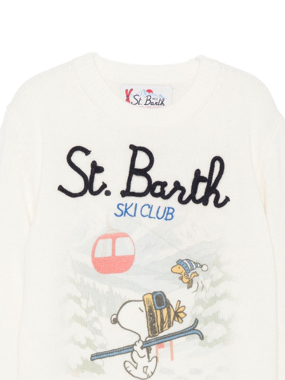 Felpa per bambino Mc2 St. Barth Kids bianco con stampa grafica di Snoopy dei Peanuts Douglas DOU0019 00056M MC2 ST. BARTH KIDS