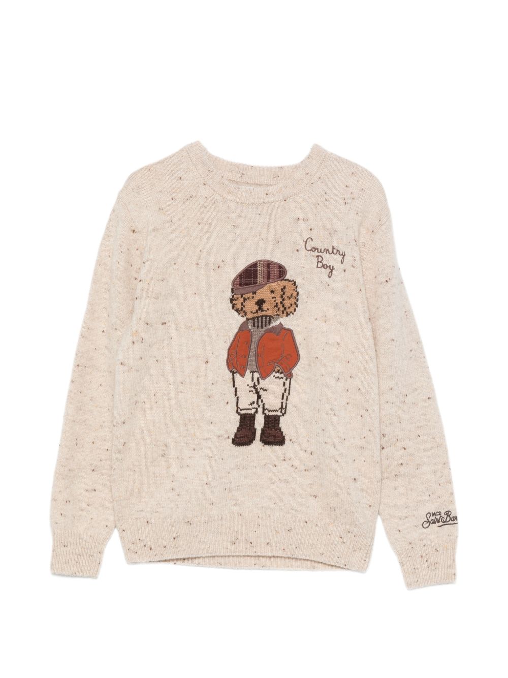 Felpa per bambino Mc2 St. Barth Kids beige con motivo a orsetto screziato DOU0022 00589M MC2 ST. BARTH KIDS
