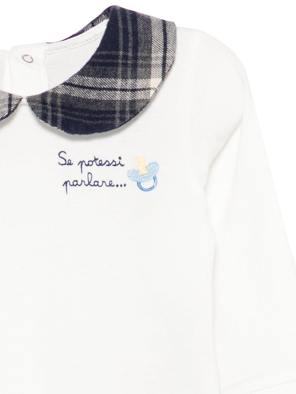 Body per neonati MC2 Saint Barth Kids bianco con frase ricamata JCQ0001 01266M MC2 ST. BARTH KIDS