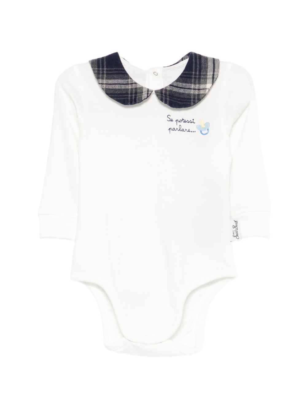Body per neonati MC2 Saint Barth Kids bianco con frase ricamata JCQ0001 01266M MC2 ST. BARTH KIDS