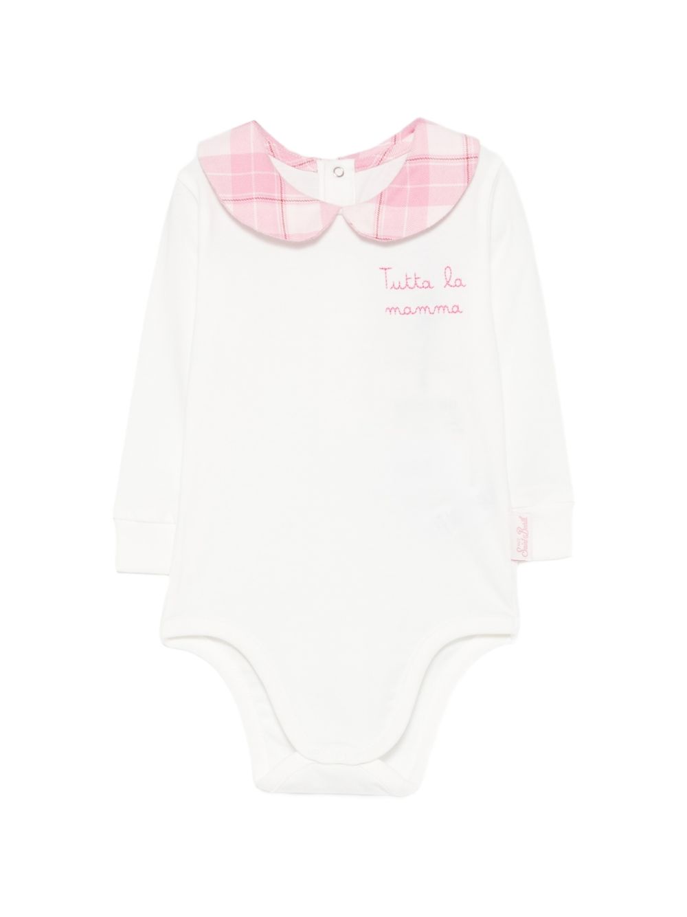 Body per neonata MC2 Saint Barth Kids bianco con colletto Peter Pan JCQ0001 02121M MC2 ST. BARTH KIDS