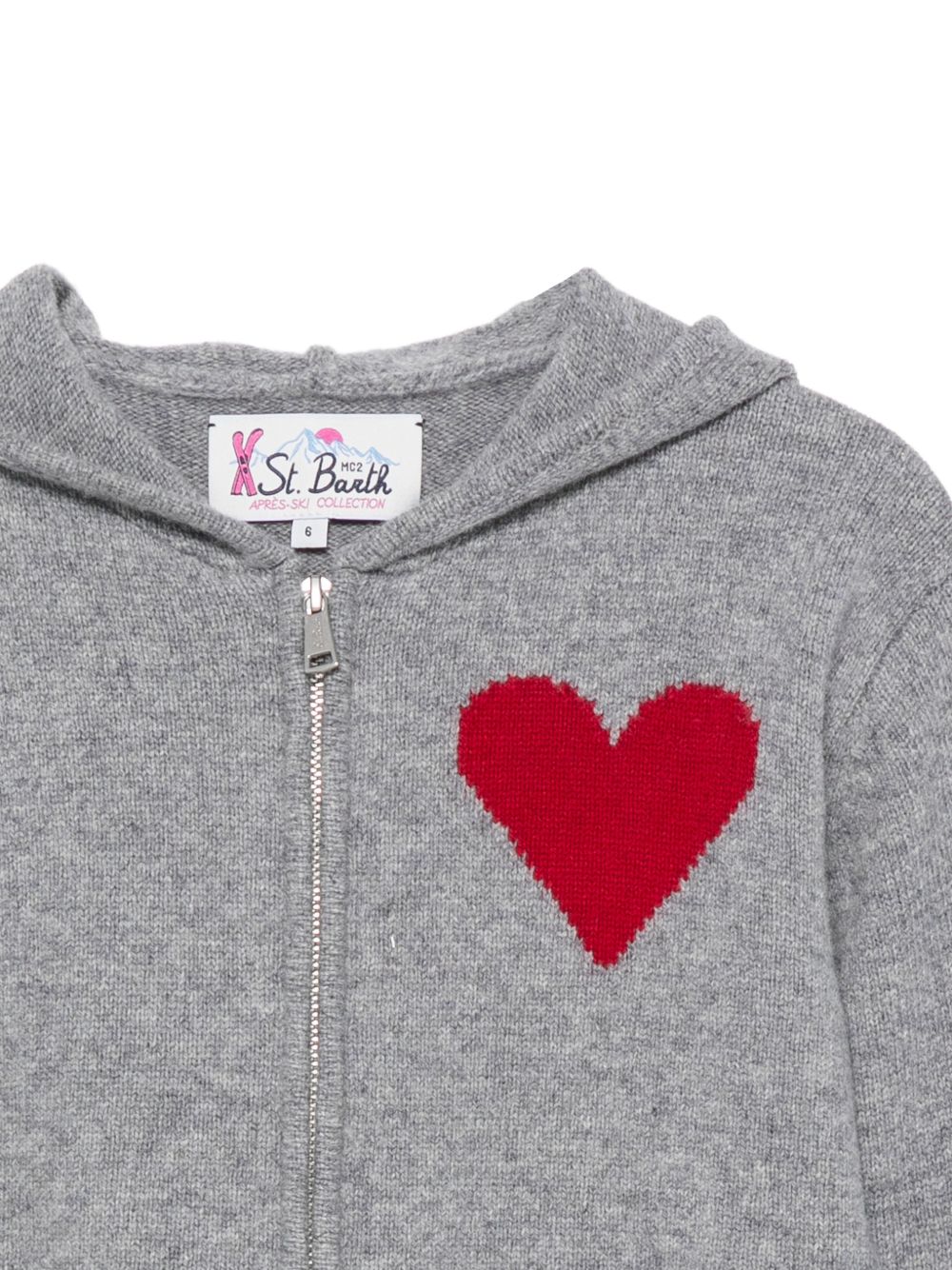 Maglione per bambina MC2 St. Barth Kids grigio con cuore ricamato sul davanti KYLA006 01587M MC2 ST. BARTH KIDS