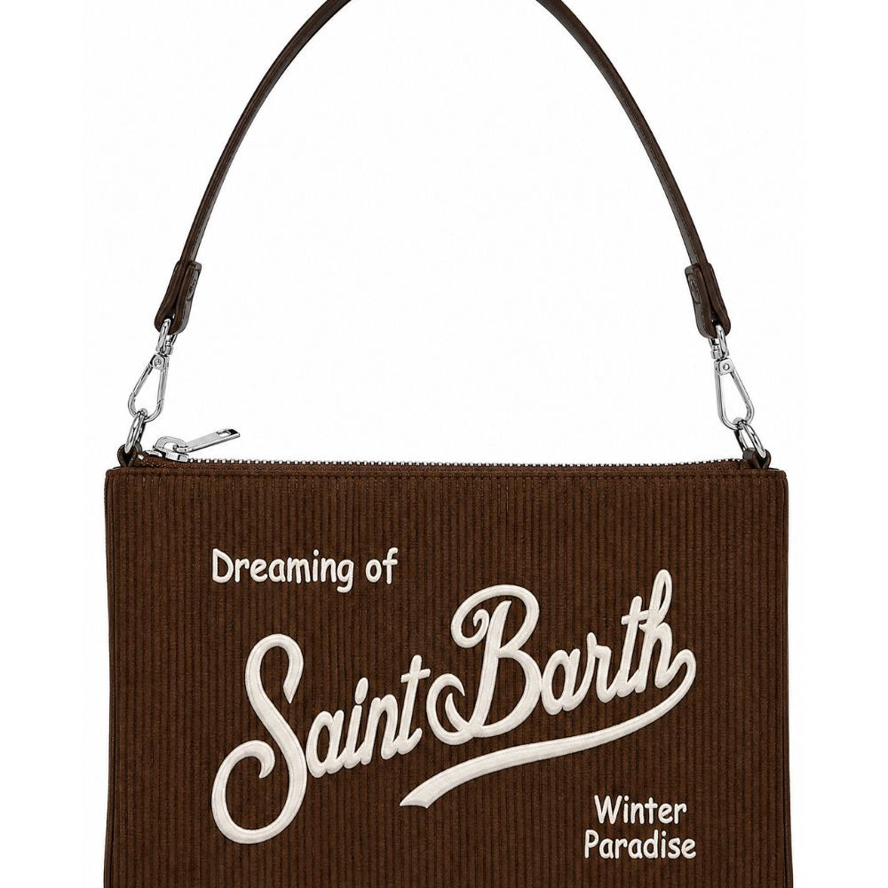 Borsa Parisienne Corduroy MC2 St. Barth marrone con trama a coste PARM008 00516M MC2 ST. BARTH KIDS