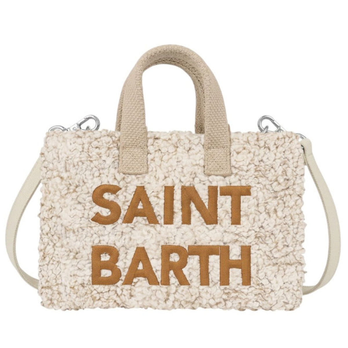 Phone Bag MC2 Saint Barth beige con finitura in shearling PHONE004 02541M MC2 ST. BARTH KIDS