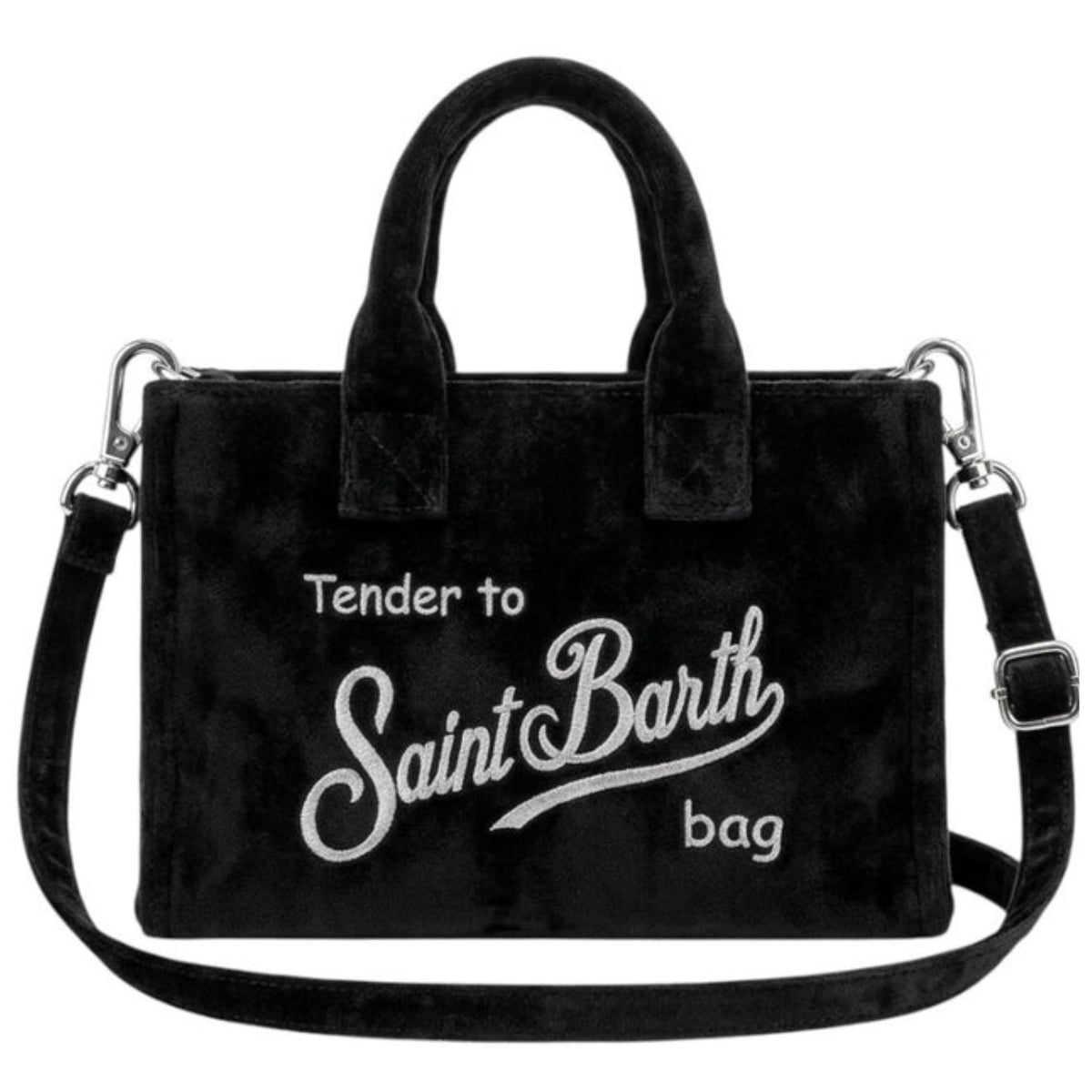 Phone Bag MC2 Saint Barth nera con finitura in velluto PHONE008 00315M MC2 ST. BARTH KIDS