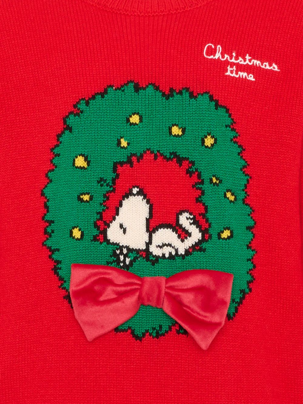 Maglione per bambino MC2 St. Barth Kids x Peanuts rosso con ricamo Snoopy sul davanti PRC0001 01509M MC2 ST. BARTH KIDS