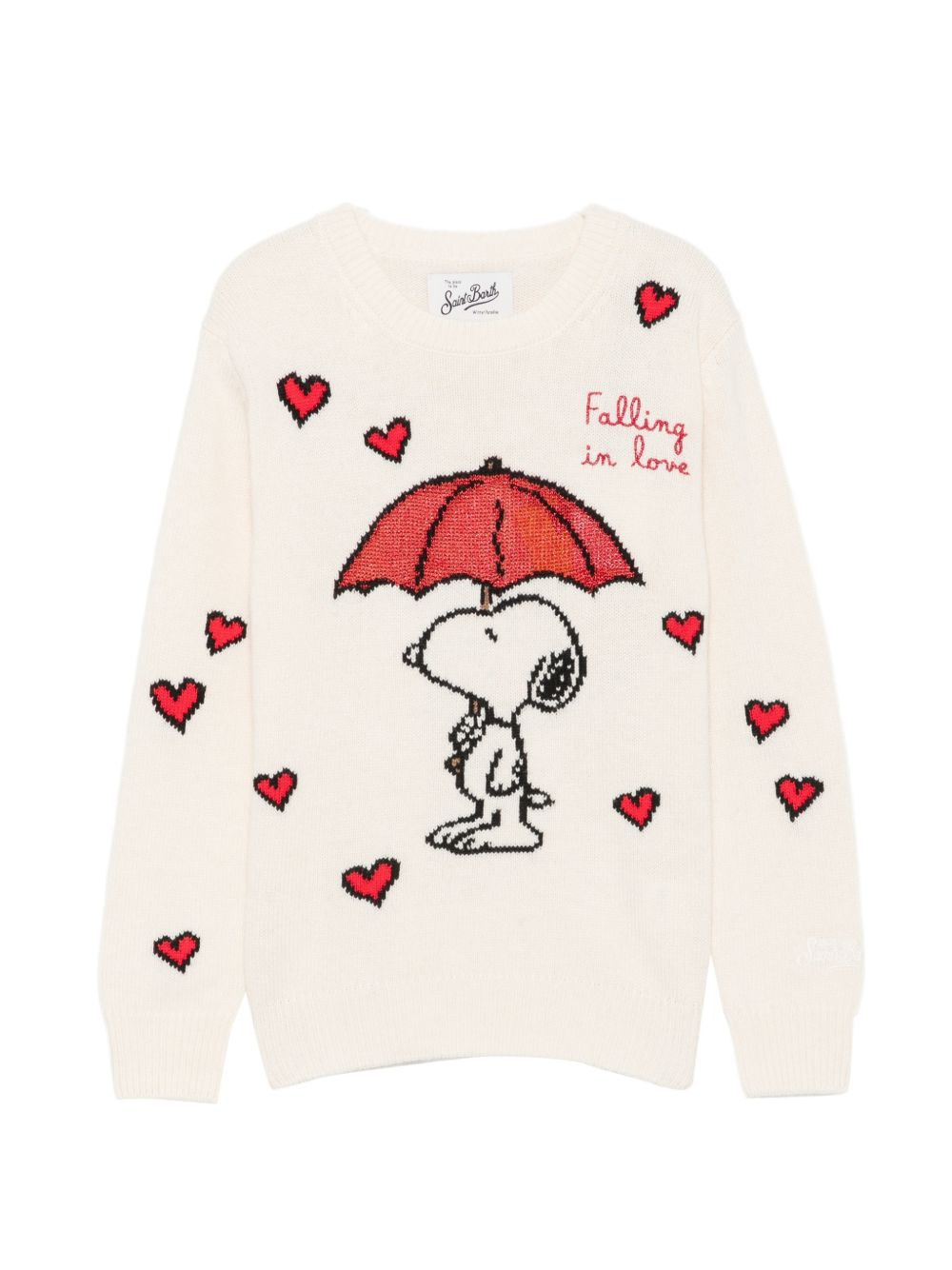 Maglione per bambina MC2 Saint Barth Kids beige con ricamo Snoopy PRC0005 00160M MC2 ST. BARTH KIDS