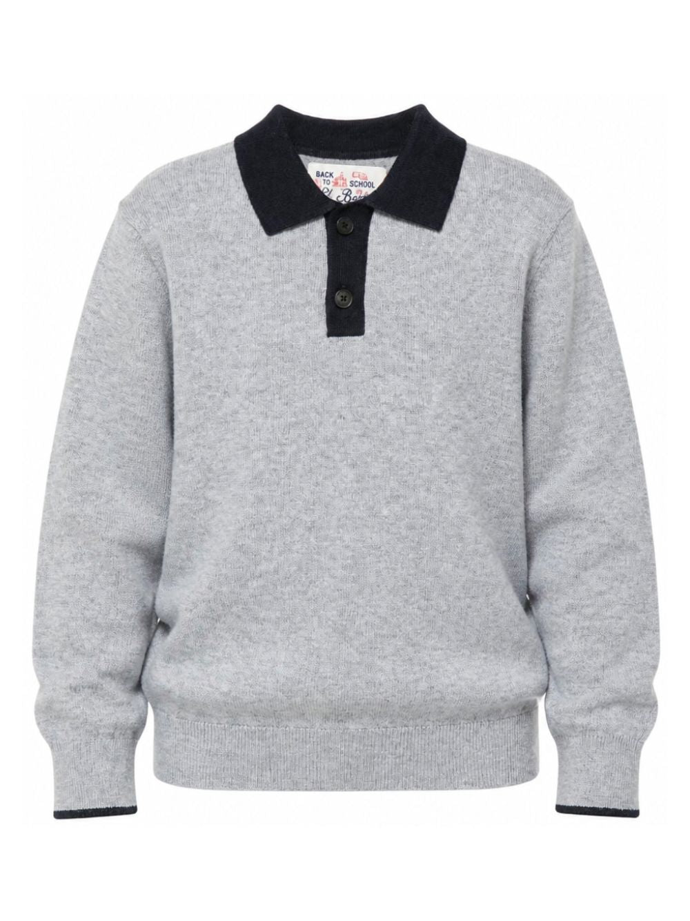 Maglione per bambino MC2 St. Barth Kids grigio con colletto stile polo ROME005 00021M MC2 ST. BARTH KIDS